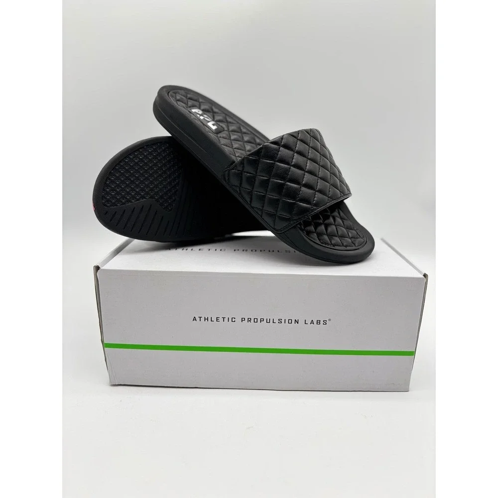 APL Athletic Propulsion Labs Lusso Quilted Slides Mens 14 Black Sandals Luxury
